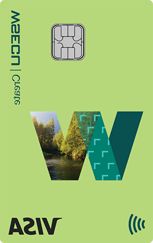 Front view of the WSECU Create Visa credit card