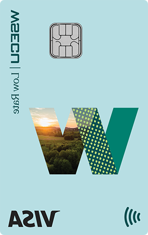 Front view of the WSECU Low Rate Visa credit card